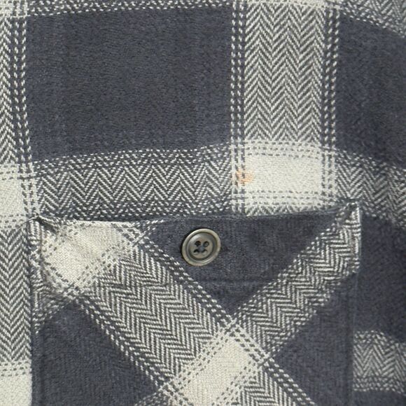 Ruff Hewn Men’s Flannel Shirt Black Grey Plaid Long Sleeve Button Front Size XL - Picture 5 of 15